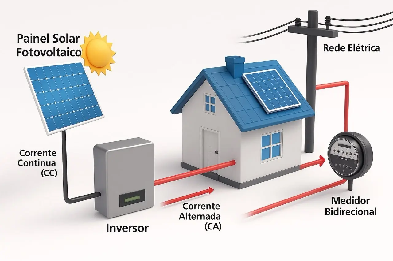 Como funciona a energia solar.